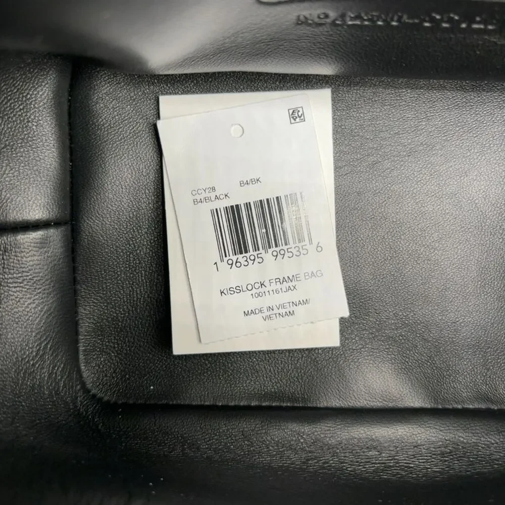 Coach Black Leather Mini Frame Bag with Gold Hardware